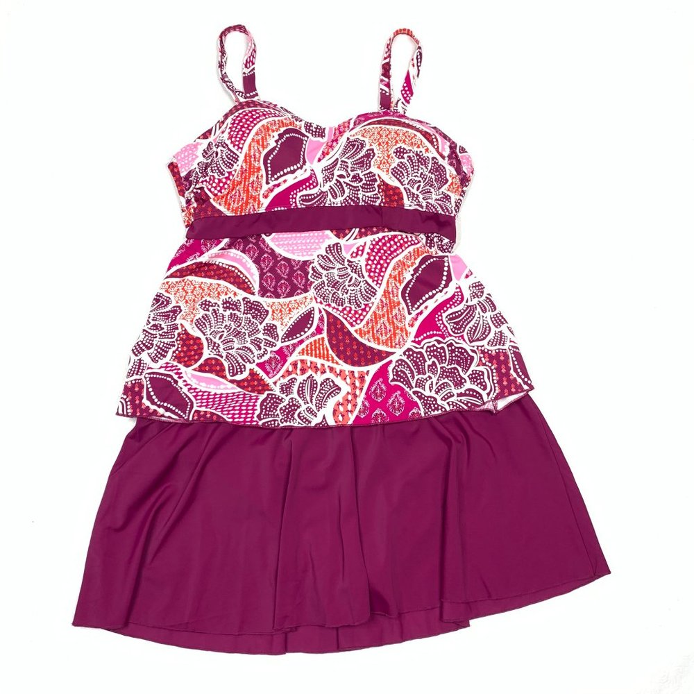 Denim & Co. Beach Sweetheart Tankini and skirt 20W